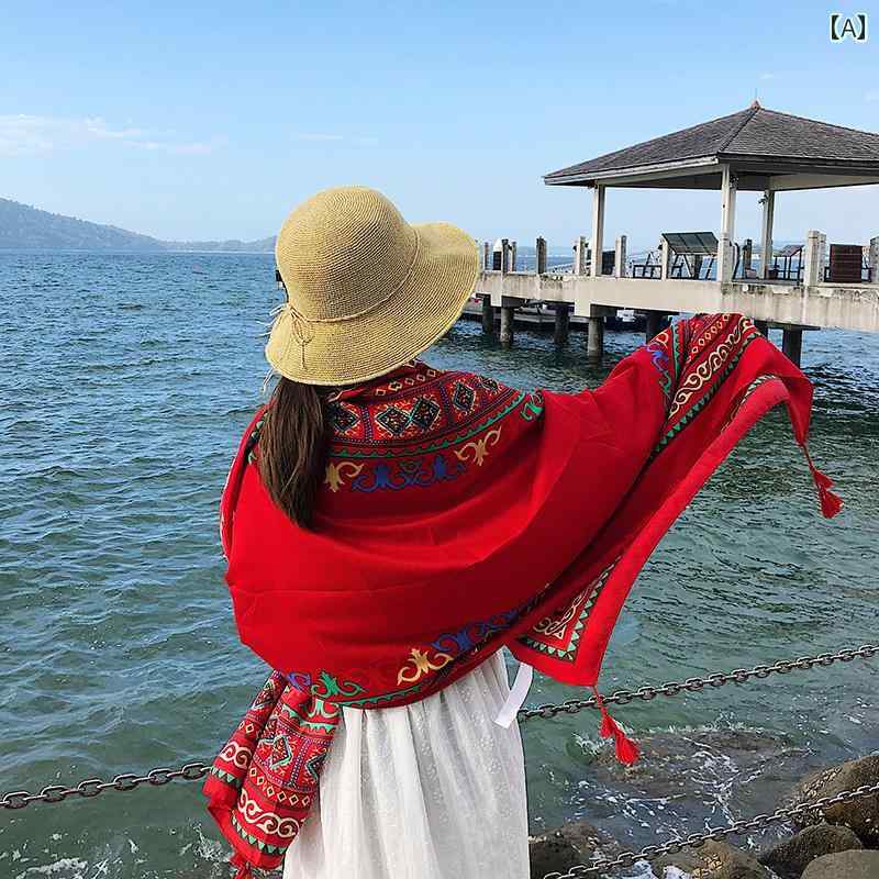 ストール ボヘミアン エスニック スカーフ シフォン 日焼け防止 ショール 夏 ロング 羽織り 旅行 レデ..