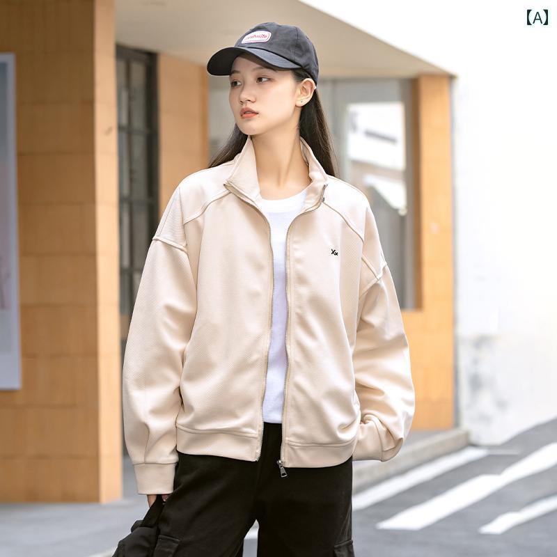 Rakuten - 女の子 ファッション トップス 女の子 ジャケット 春秋 女の子 高校生 中学生 スタンドカラー おしゃれ