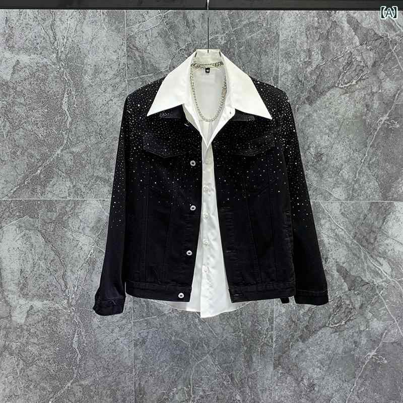 春秋 ジャケット メンズ カジュアル デニム アウターウェア 長袖 ショート ファッション シングルブレスト スタイリッシュ おしゃれ