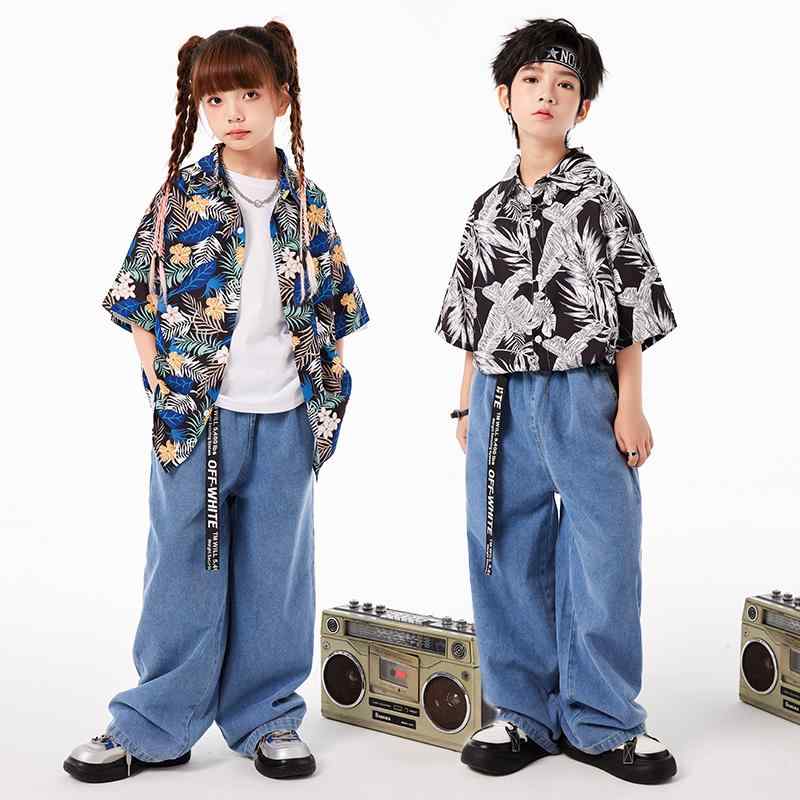 子供服 女の子 男の子 シャツ Tシャツ ジーンズ コスチューム バンド ダンス ヒップホップ ストリート系 パフォーマンス 衣装 クール かっこいい キッズ