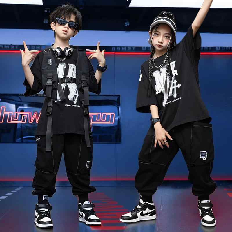 子供服 女の子 男の子 Tシャツ パンツ コスチューム バンド ダンス ヒップホップ ストリート系 パフォーマンス 衣装 クール かっこいい キッズ