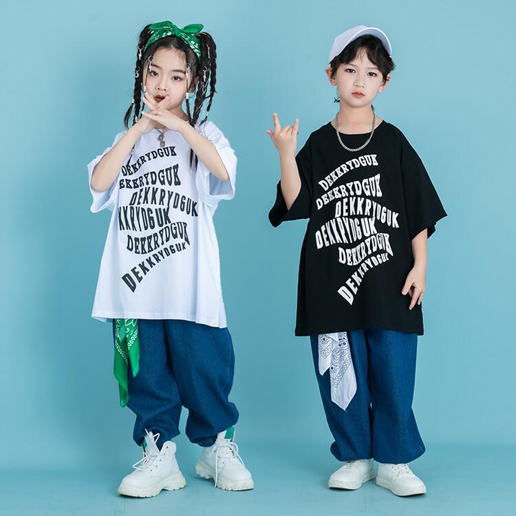 子供服 女の子 男の子 Tシャツ パンツ コスチューム バンド ダンス ヒップホップ ストリート系 パフォ..