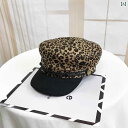 帽子 レディース 秋冬 ファッション 韓国 ヒョウ柄 アヒル キャップ アメリカン レトロ フラット キャップ ストリート ベレー帽