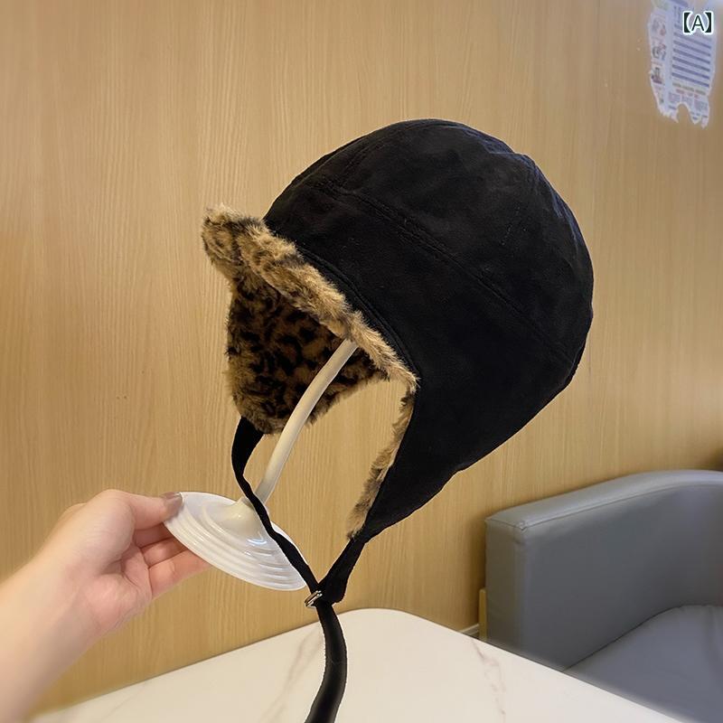 帽子 レディース 秋冬 ファッション リバーシブル レディース 両面 暖かい ヒョウ柄 耳保護 旅行 防風性 耐寒性 レディース サイクリング 韓国