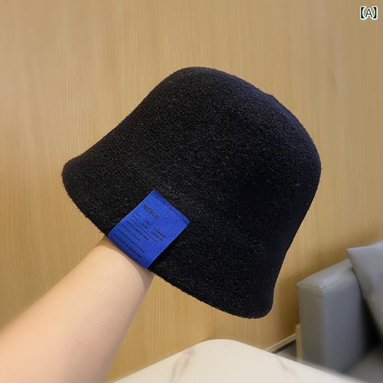 帽子 レディース 秋冬 ファッション ニット 暖かい フィッシャーマン ハット レディース 韓国 無地 小顔効果 バケット ハット