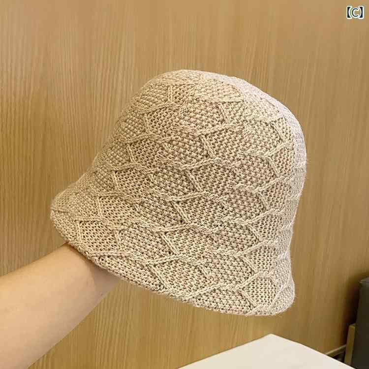 帽子 レディース 秋冬 ファッション ニット バケット ハット レディース アウトド...