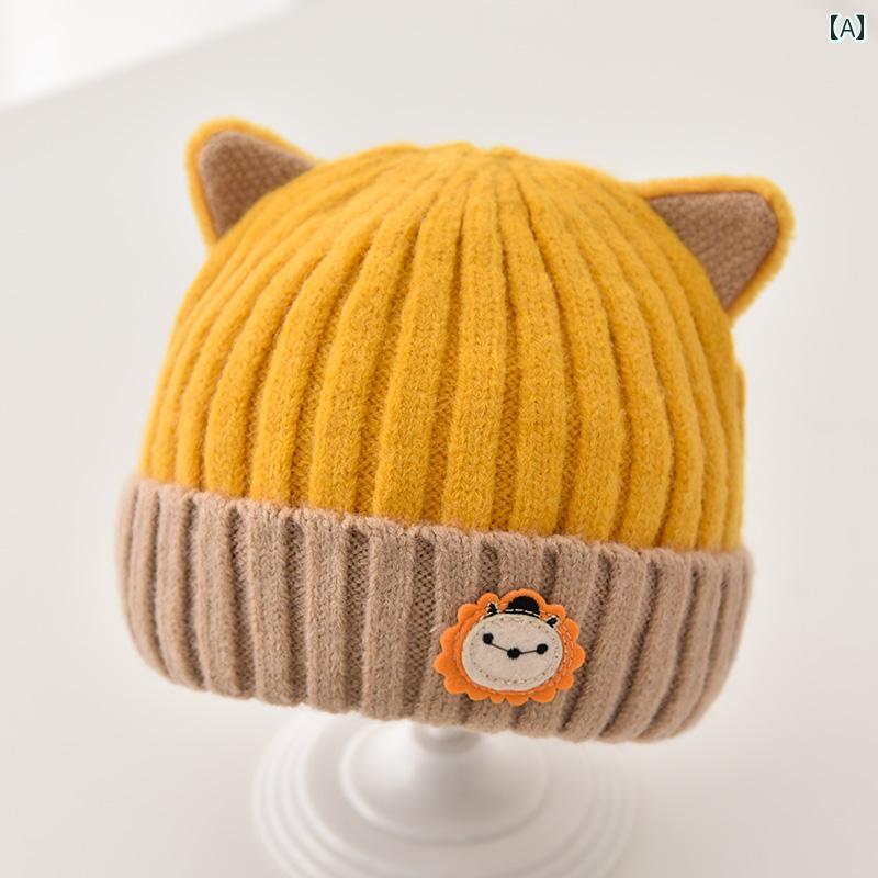 ベビー 帽子 秋冬 メンズ かわいい 耳保護 キャップ 男の子 子供 幼児 カラフル 女の子 赤ちゃん ウール帽子