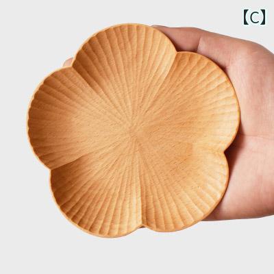 木 フラワー スナック 皿 創作 コースター 黒胡桃 ソーサー 食器 木品 ダイニング ディスプレイ シンプル ナチュラル 3