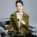 レディース コート ロング ウールブレンド 冬 ストレート ショート丈 ゆったりタイプ モダン サイドベルト ジャケット アウター おしゃれ シンプル 防寒 カ...