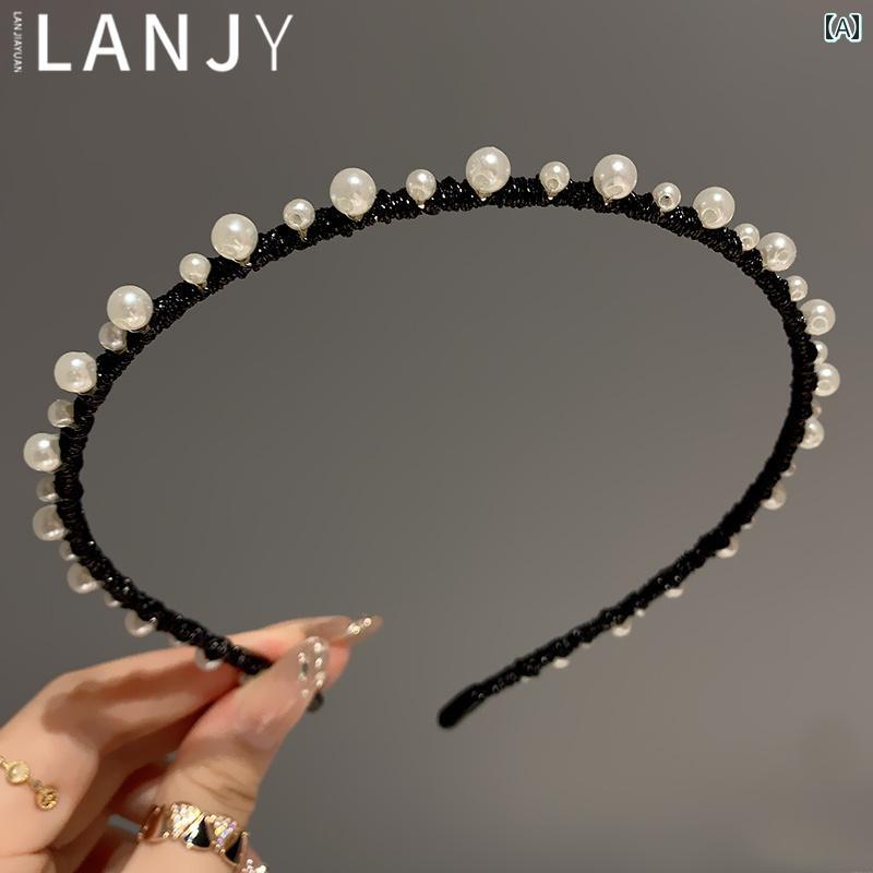 カチューシャ パール 韓国 リボン ラインストーン キラキラ 煌めき ヘアアクセサリー 小顔効果 豪華感 ..