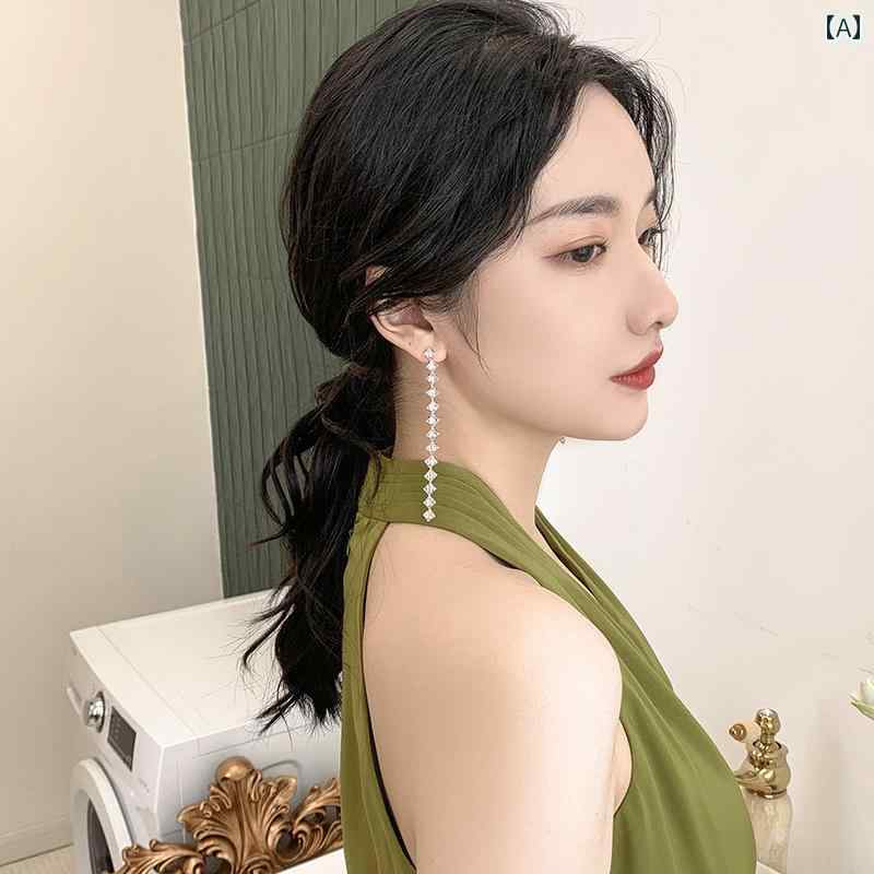 タッセル ピアス 韓国 ロングピアス ライン アクセサリー おしゃれ かわいい 煌めき 豪華感 セレモニー フォーマル パーティー 普段使い使い 快適アイテム