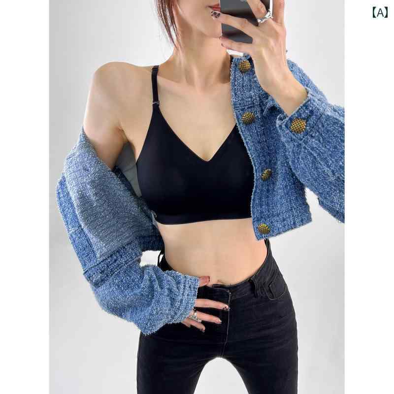 レディース 春夏 インナーブラ キャミソール クロス ストラップレス シームレス ブラ おしゃれ着 シンプル