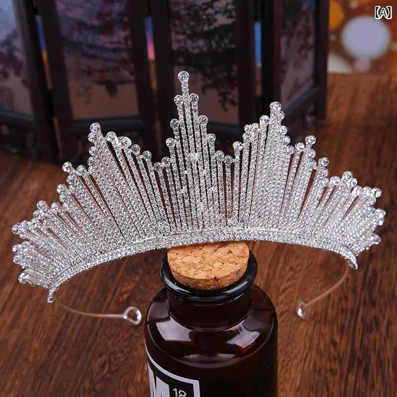 ティアラ 大人式 ウェディング クラウン 花嫁 レディース 誕生日 王冠 結婚 ヘア アクセサリー シンプル 豪華感 韓国 ギフト