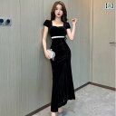 レディース イブニングドレス カクテル パーティー ワンピース キャバ ナイトクラブ 魅惑的 ドレス ホテル KTV フロント デスク ビューティー ロング スカート ペディキュア テクニシャン オーバー オール