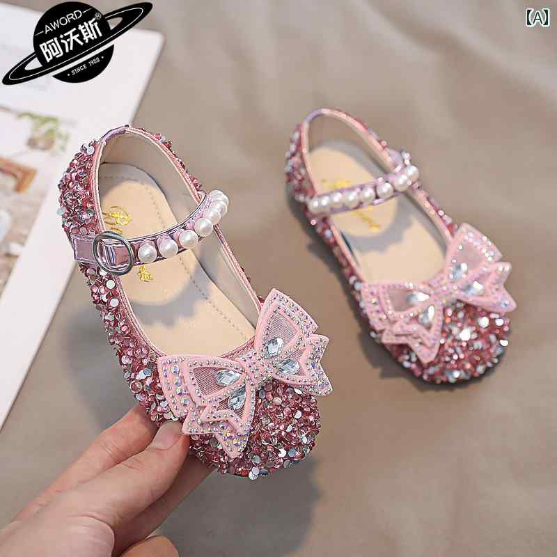 夏 パーティーシューズ ベビー キッズ 女の子 プリンセス シューズ 女児 赤ちゃん 通気性 ソフト ソール ブラック ピンクシルバー 包頭 クリスタル サンダル 中型 大型 子供 パフォーマンス