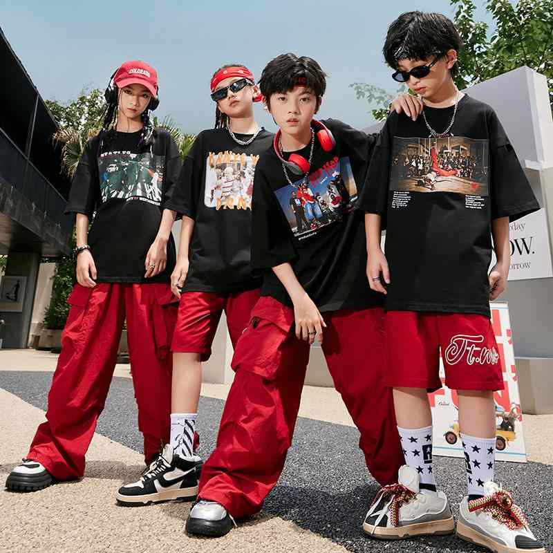 子供服 女の子 男の子 Tシャツ パンツ コスチューム バンド ダンス ヒップホップ ストリート系 パフォーマンス 衣装 セットアップ クール かっこいい キッズ