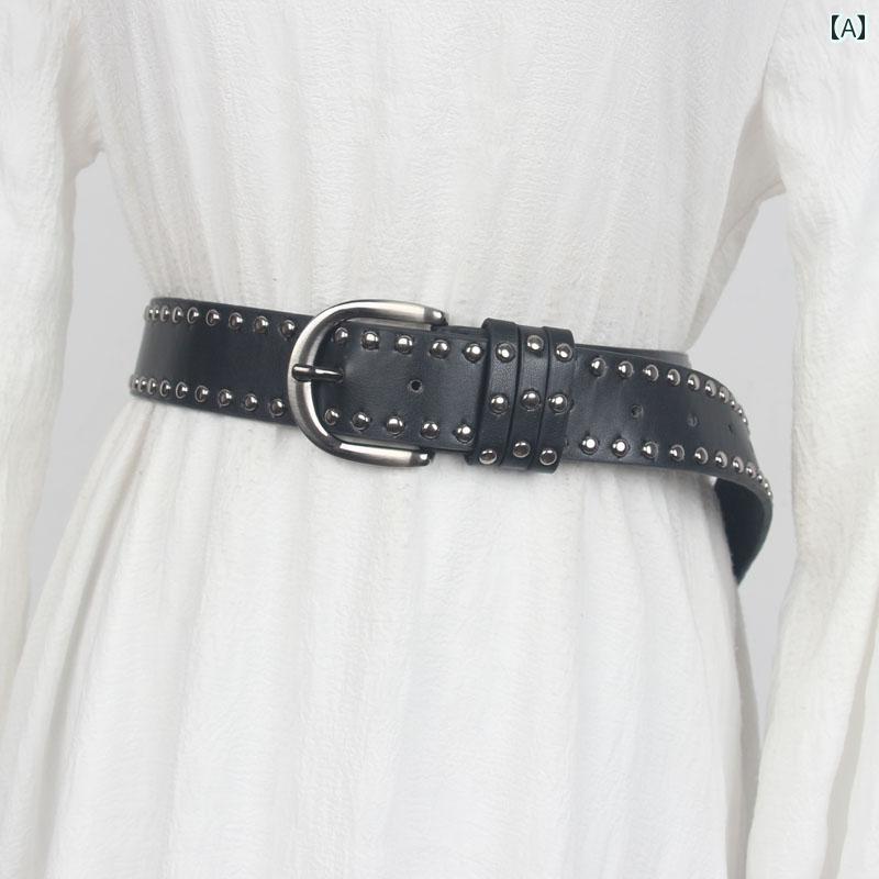 ベルト スタッズ レディース アクセサリー 装飾 ファッション おしゃれ エレガント カジュアル スタイリッシュ シンプル クラシック 上品(4.0)