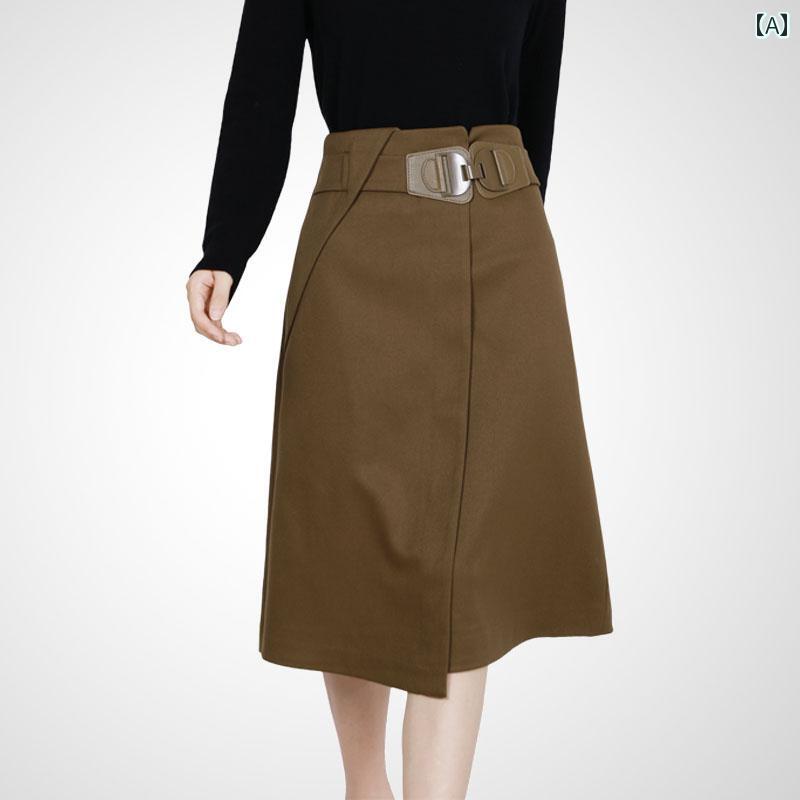 レディース ファッション スカート エレガント 不規則 ハイウエスト 通勤 スリット aライン スカート 丈 ヒップスカート