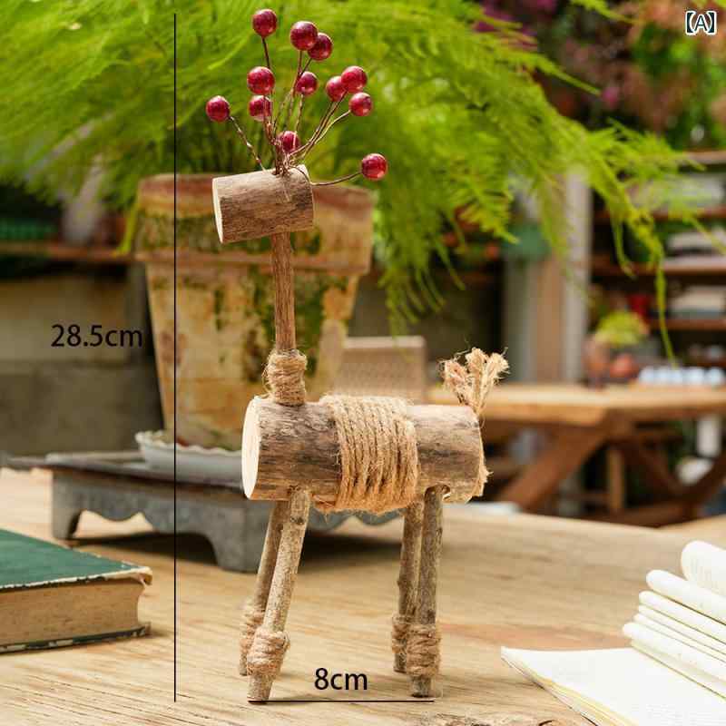 ガーデニング オーナメント 木 品 鹿 置物 造園 装飾 レイアウト 庭 園芸 ガーデンデコ ナチュラル ク..