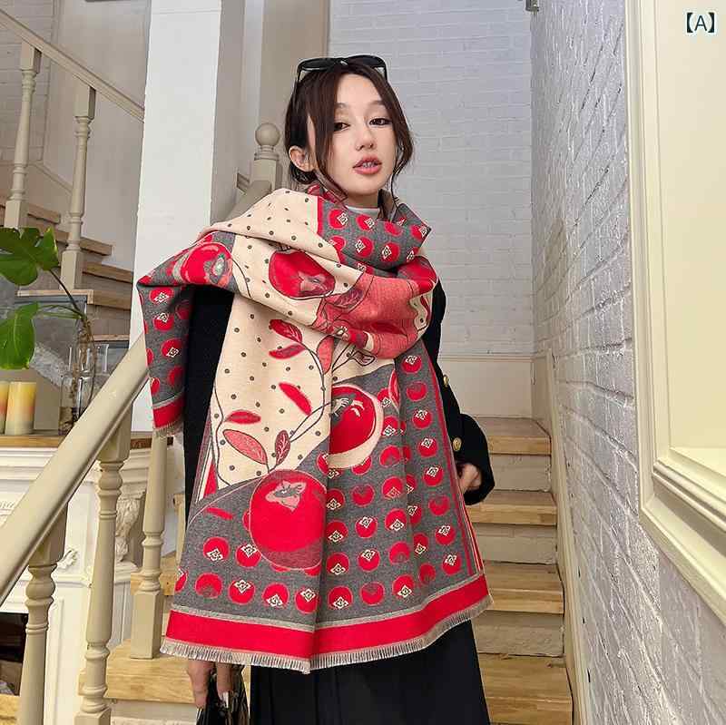 ショール ファッション アクセサリー 韓国 スカーフ 厚手 暖かい ロング 両面 マント レディース アウターのサムネイル