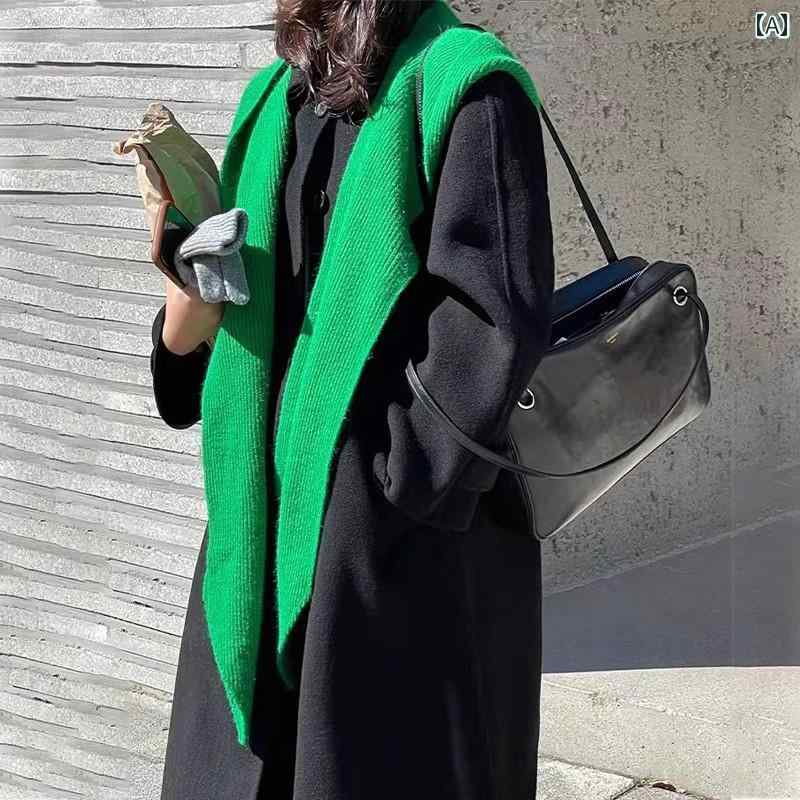 ショール ファッション アクセサリー 韓国 シンプル 帽子 スカーフ 冬 韓国 フード ウール 暖かい ニッ..