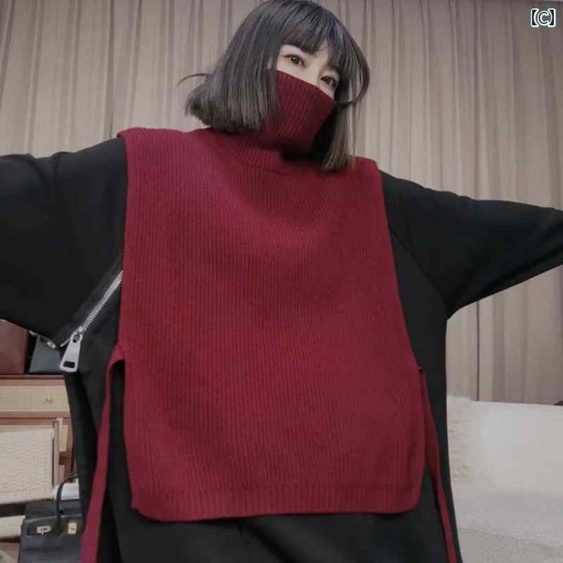セキュアデポのトップス ファッション アクセサリー レディース ベスト ジャケット ネックスカーフ ハイネック リボン ショール 無地 ウール｜アングル3