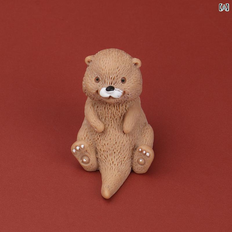 ミニチュア おもちゃ キッズ ドールハウス かわいい 小さめ カワウソ 装飾品 アクセサリー 動物界 マイクロ 風景 フィギュア コレクション 動物