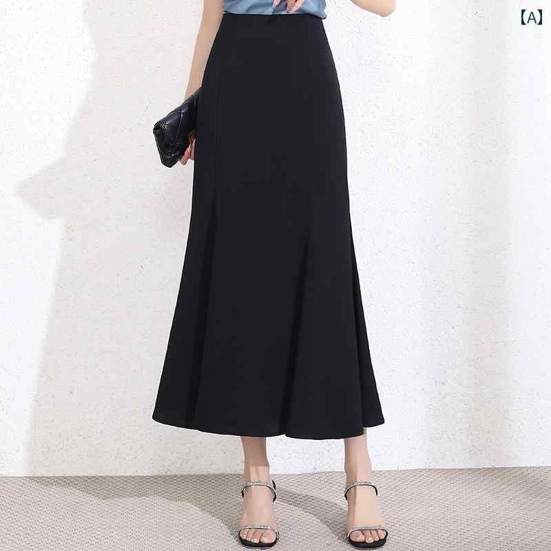レディース 秋 ひんやり 涼しい 快適 スリムフィット タッチ フィッシュテールスカート ロングスカート 婦人服 エレガント ミディ丈 花柄スカート 快適