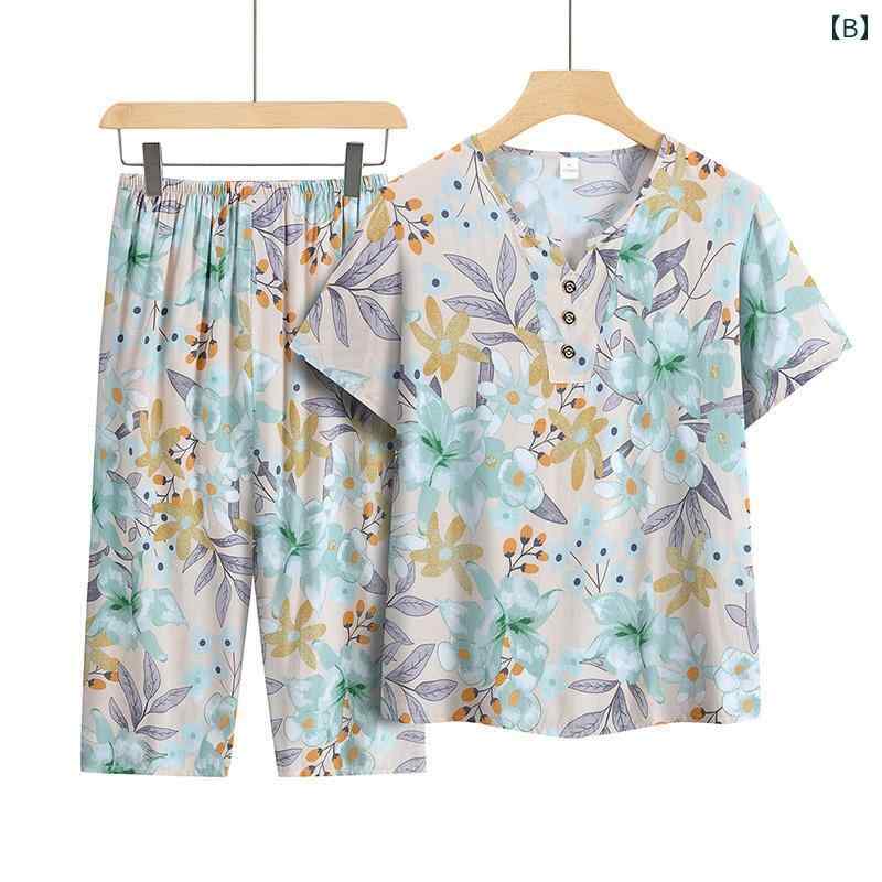 婦人服 おばあちゃん 夏 綿 半袖 Tシャツ 薄着 2点セット レディース ファッション シニア ゆったり プルオーバー 大きめサイズ カジュアル 普段使い使い 涼感 secure-depo-10436532 セキュアデポ サンプル画像2