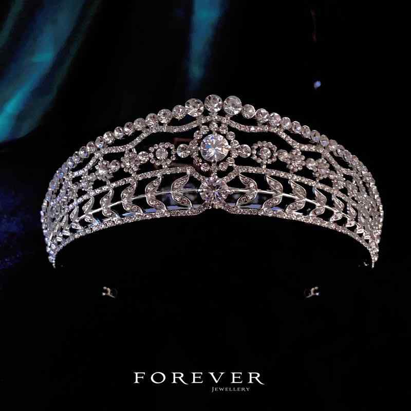 キラキラ エレガント ブライダル クラウン ロマンチック レトロ ウェディング 頭飾り ティアラ ヘア アクセサリー フェアリー 華やか
