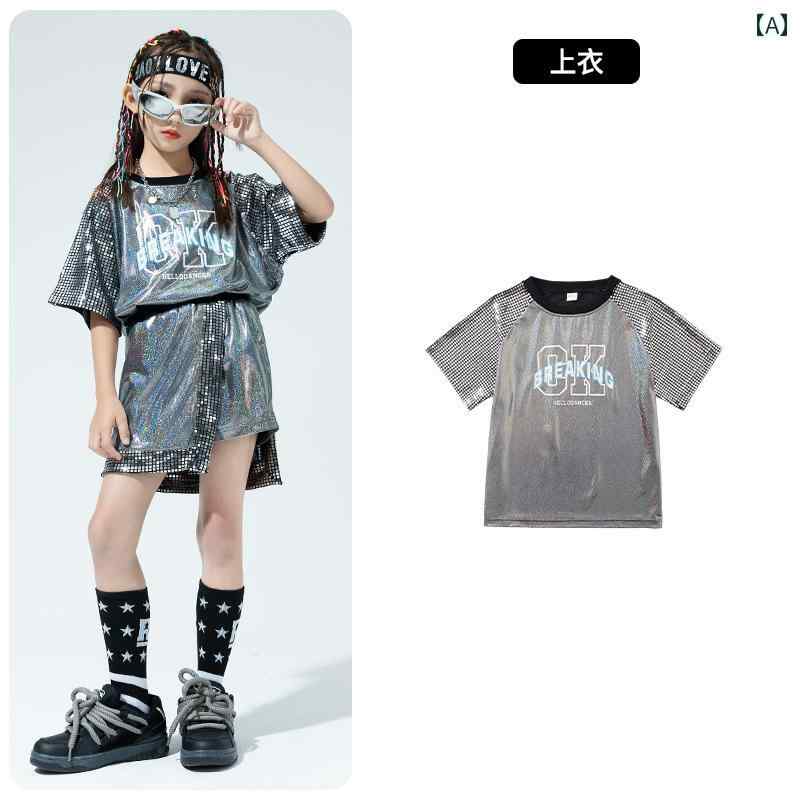 子供服 女の子 男の子 Tシャツ パンツ 夏 コスチューム バンド ダンス ヒップホッ...