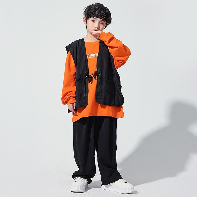 子供服 女の子 男の子 トレーナー ベスト パンツ コスチューム バンド ダンス ヒップホップ ストリート系 パフォーマンス 衣装 クール かっこいい キッズ