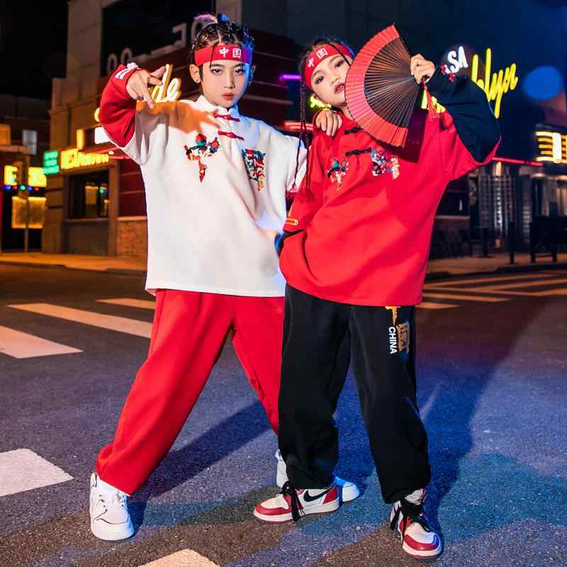 子供服 女の子 男の子 トレーナー パンツ スウェットスーツ チャイナ風 コスチューム バンド ダンス 運..