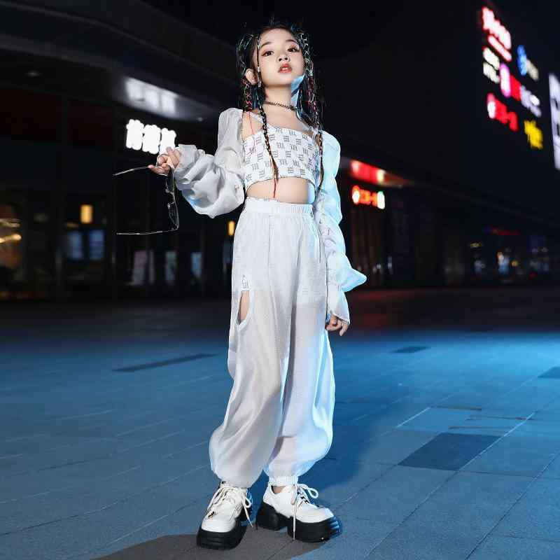 子供服 女の子 Tシャツ タンクトップ へそ出し パンツ コスチューム バンド ダンス ヒップホップ スト..