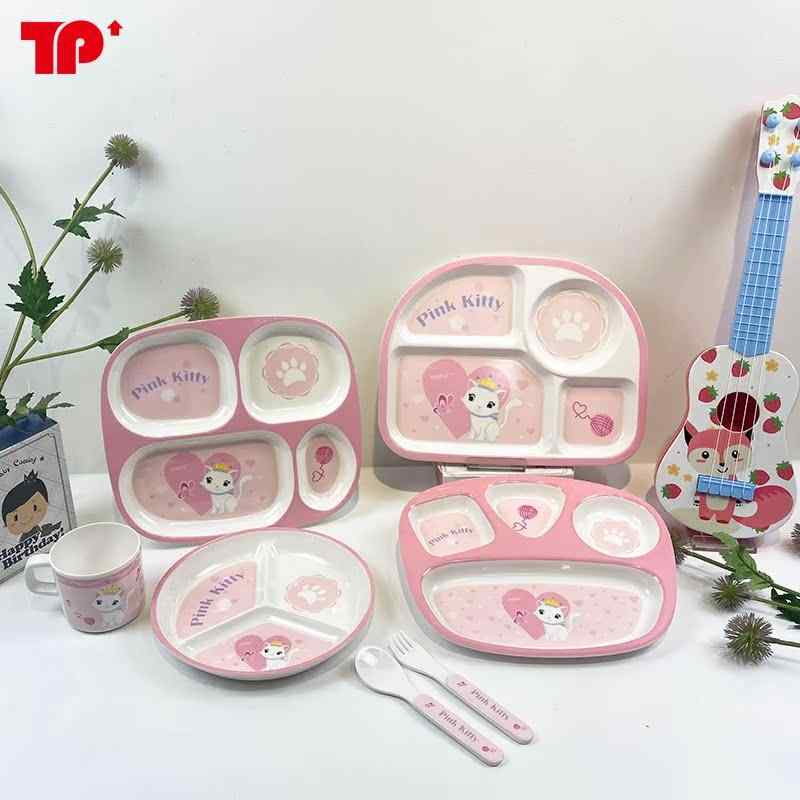食器 キッズ 子供 ディナー プレート 女の子 離乳 ボウル スプーン フォーク メラミン 落下防止 食洗機..