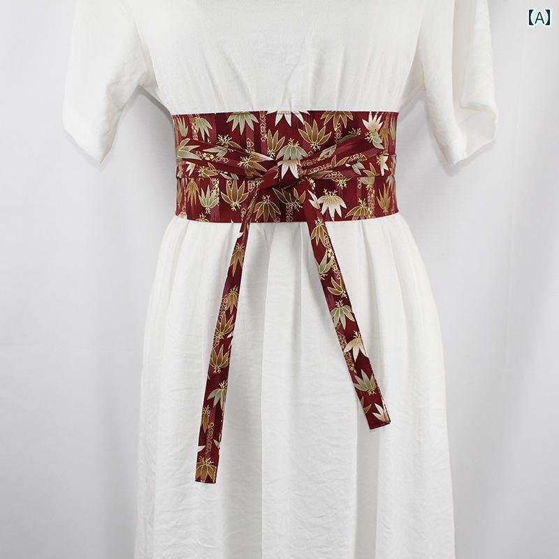 ワイドベルト 帯ベルト 和風 漢服 和柄 刺繍 調節可能 ウエスト バンド レトロ アクセサリー アクセン..