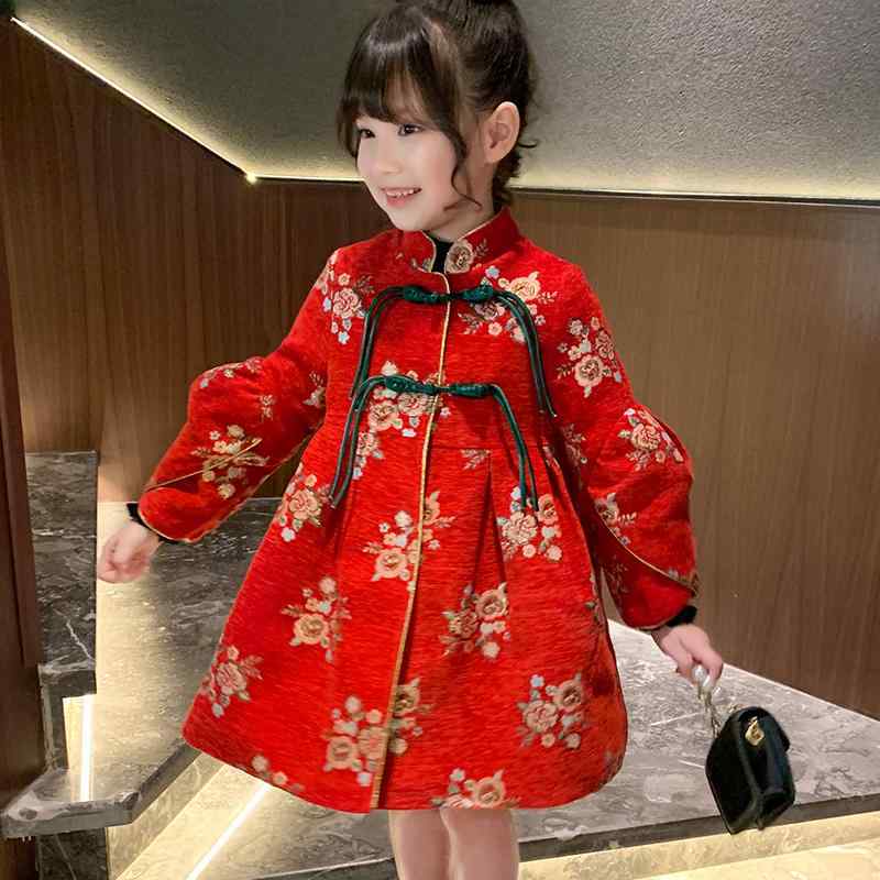 キッズファッション ドレス ワンピース ショート スカート 長袖 かわいい プリンセス 普段着 子供 冬