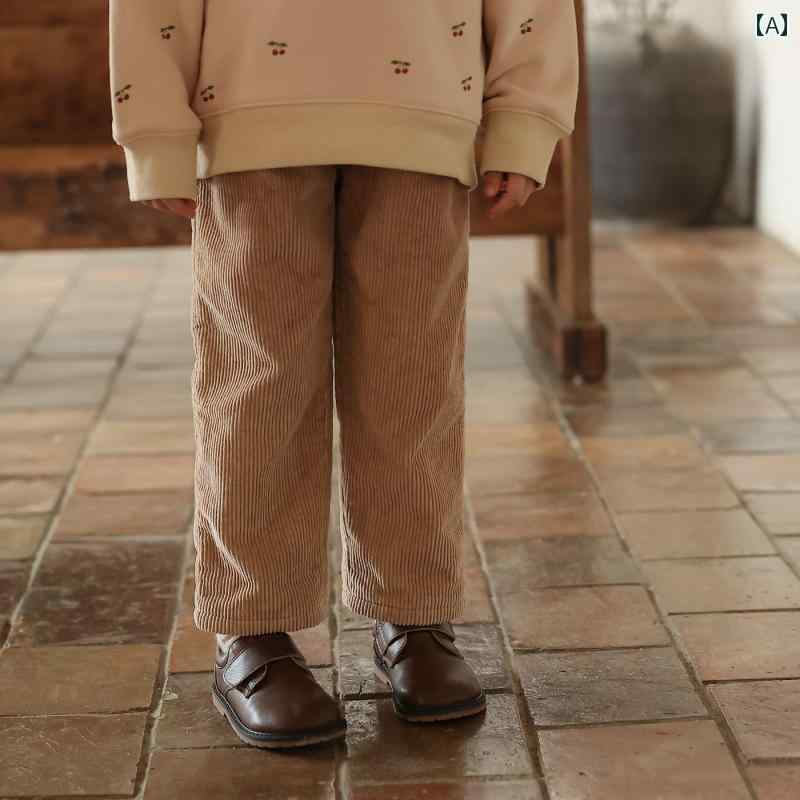 ベビー 子供服 赤ちゃん 冬 コーデュロイパンツ メンズ レディース兼 韓国 かわいい おしゃれ カジュアル 履きやい 動きやい 暖かい 外遊び 外出着 レジャー アウトドア 学校 幼稚園 保育園