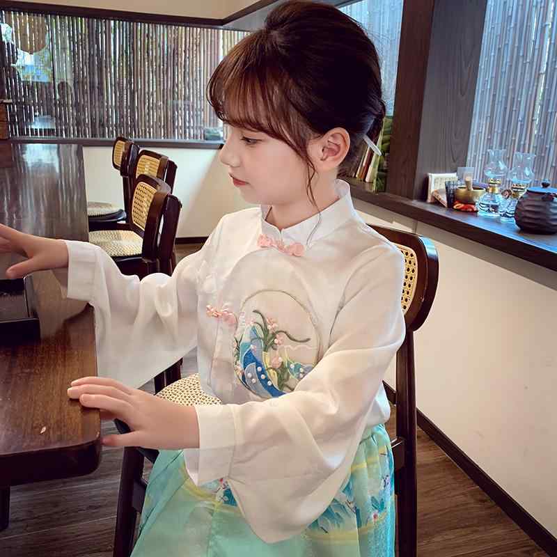 女の子 ブラウス チャイナテイスト シンプル カジュアル かわいい キッズ 幼児 子供 キッズファッション 子供服 冬