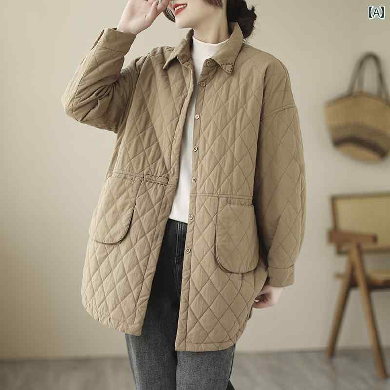 レディース アウター 高さ 綿 レディース 冬 キルティング ジャケット 厚手 長袖 シンプル カジュアル