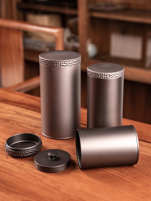 茶缶 茶筒 キャニスター 大きめサイズ 豪華感 ポータブル 金属 家庭 スタイリッシュ 密封 収納ケース ..