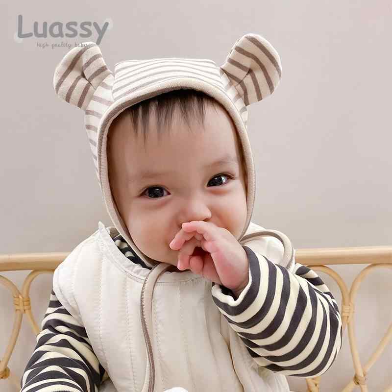 ベビー 帽子 防寒 かわいい 耳 赤ちゃん 幼児 女の子 男の子 帽子 ハット 秋冬 耳保護 暖かい しましま