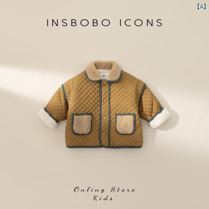 ベビー 子供服 キッズ 冬 長袖 アウター キルティング メンズ レディース兼 暖かい かわいい おしゃれ ..