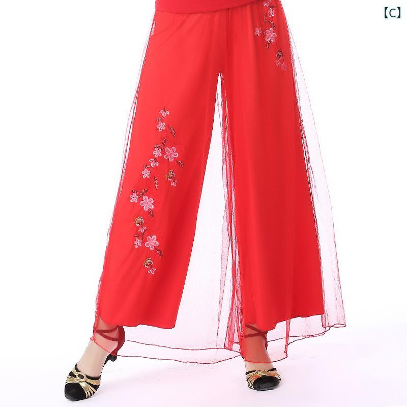 レディース ダンス ファッション パフォーマンス コスチューム スクエア ダンス ウェア 衣装 秋冬 刺繍 ミルク 五分袖