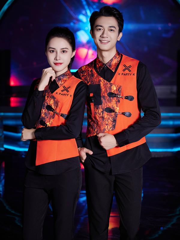 飲食店 ユニフォーム 制服 作業着 おしゃれ ファッション ベスト 秋冬 ウェイター キャバ 長袖 大きめサイズ ポリエステル メンズ レディース