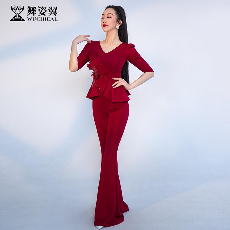 レディース ダンス 衣装 スリム 服 舞台 秋冬 クロッチ レス トレーニング ワーク ステージ セットアップ