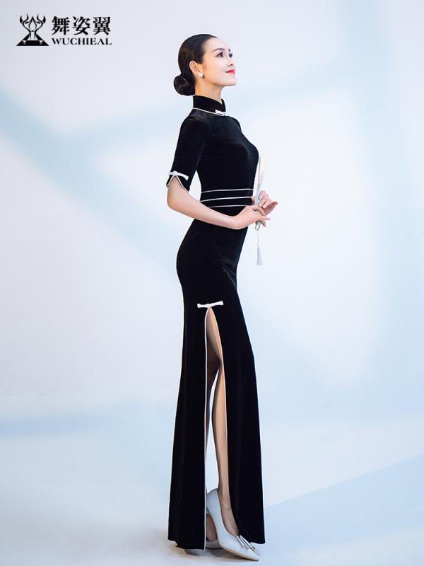 レディース ダンス ボディウェア エチケット 秋冬 トレーニング ステージ チャイナドレス ドレス