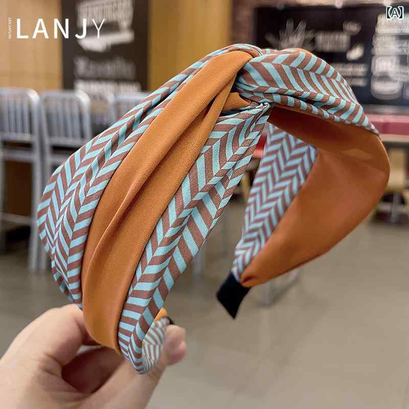 カチューシャ ヘアバンド レディース アクセサリー レトロ フレンチ ストライプ つば広 ヘッドバンド ..