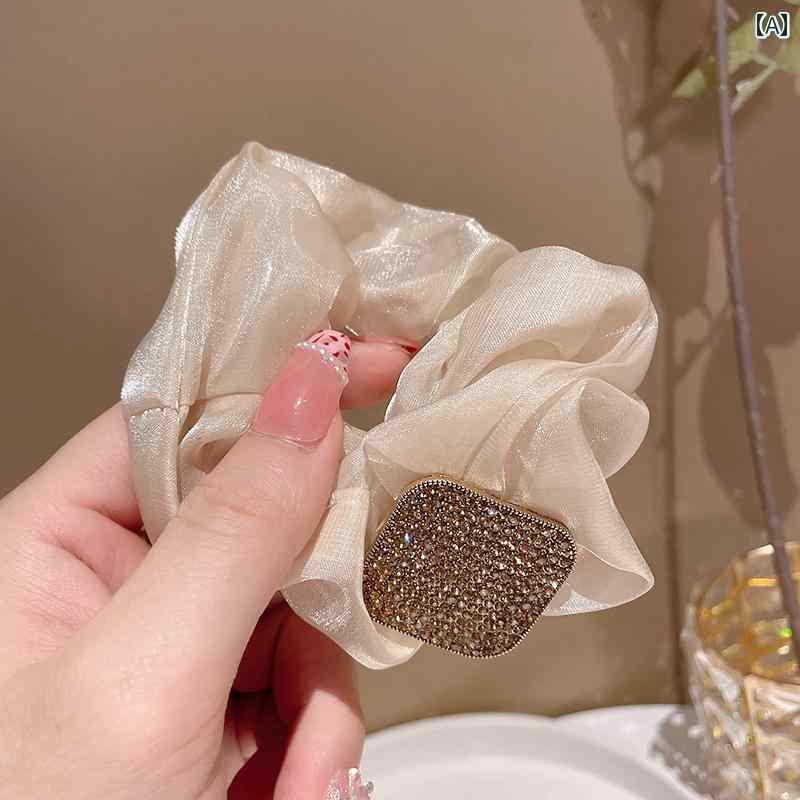 シュシュ ヘアゴム バンド パール サークル 厚手 コイル 花 シンプル レディース ポニーテール ボール ..