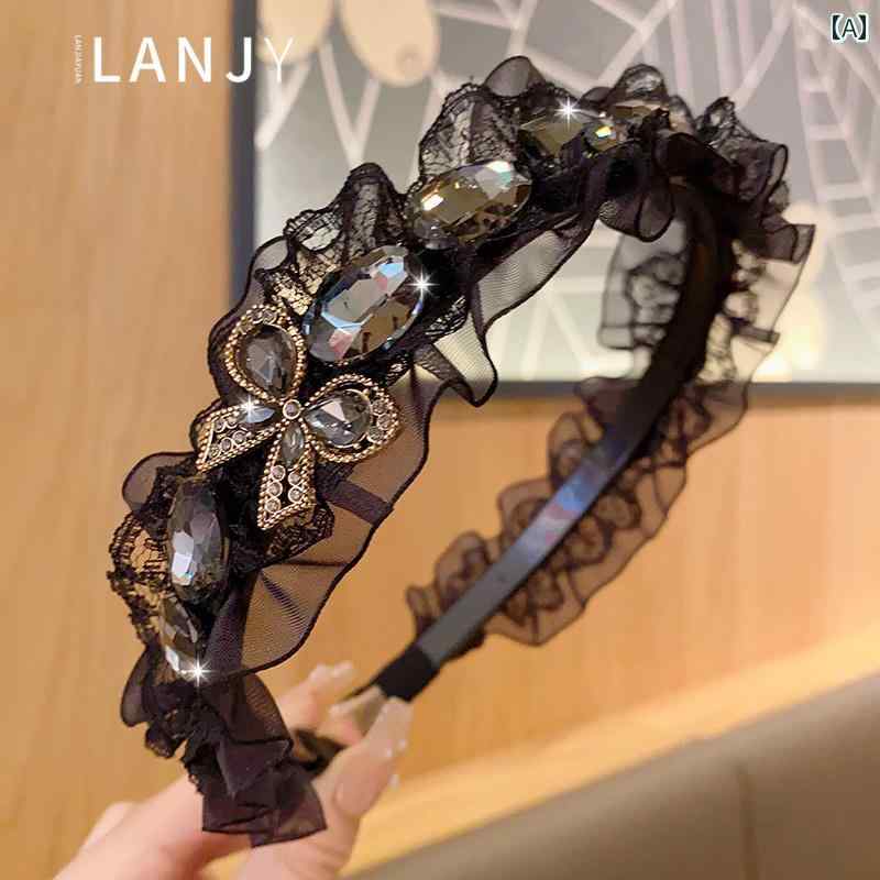 カチューシャ ヘアバンド レディース アクセサリー メッシュ ラインストーン ヘッ...